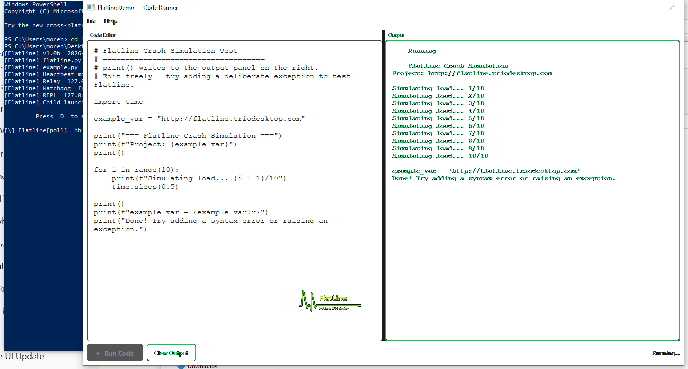 FlatLine debugger graphic